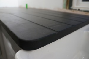 italian black slate worktop drainer grooves