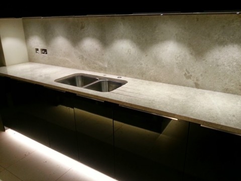 marble splash-backs and kitchen worktop